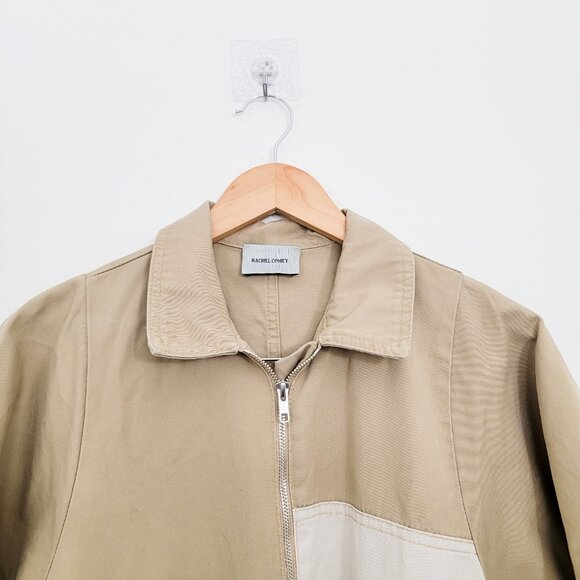 Rachel Comey Handy Belted Patchwork Shortsuit Romper In Sand 2 - Picture 3 of 10